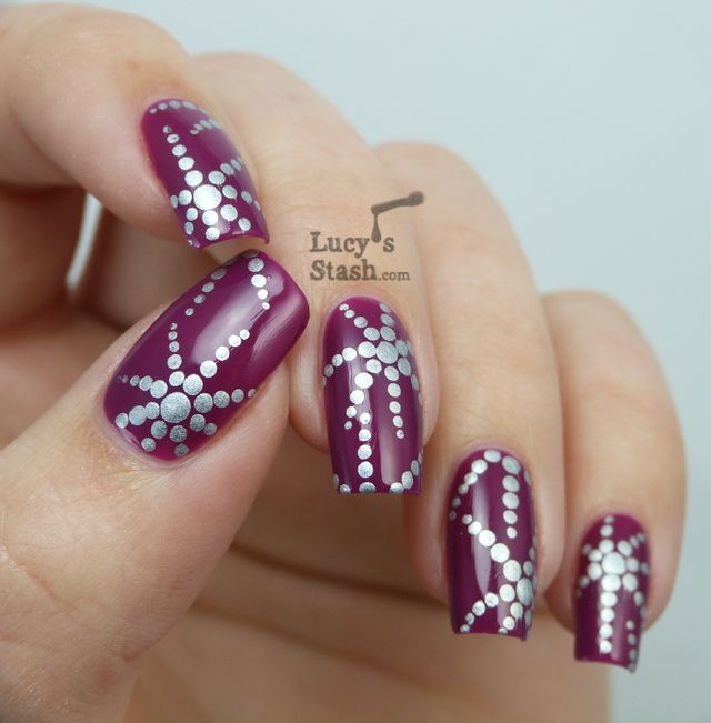 Lucy's Stash - Dotted starfish nail art over Clinique Hot Date