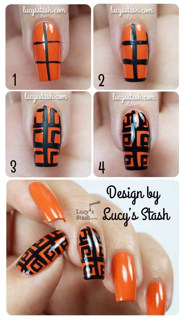 Lucy's Stash - Patterned Zoya Thandie nails with tutorial :)