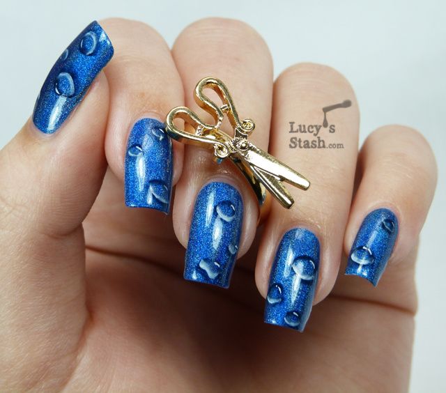 One Stroke Waterdrops Nail art over Cirque Bejeweled + Tutorial - Lucy's  Stash