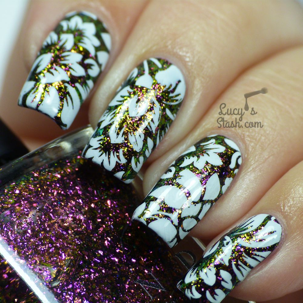 Floral Stamping Meets ILNP Flakies ♥ - Lucy's Stash