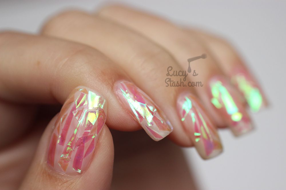 Pink Shattered Glass Nails with TUTORIAL