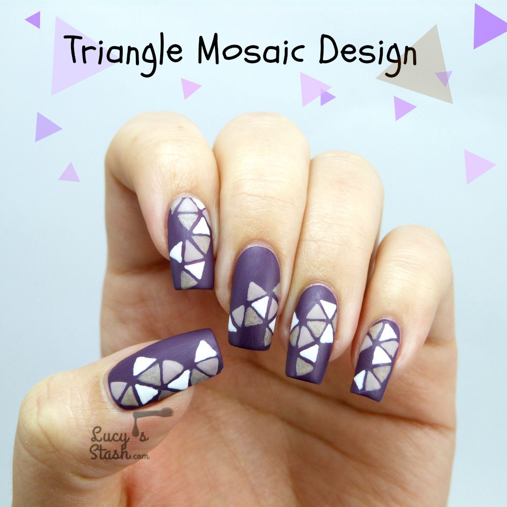Triangle Mosaic Nail Art Design with SpaRitual