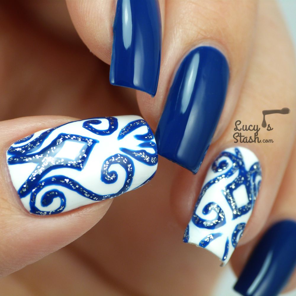 40 Gorgeous Royal Blue Nail Designs : Tiny Heart Royal Blue Nail Colour I  Take You | Wedding Readings | Wedding Ideas | Wedding Dresses | Wedding  Theme