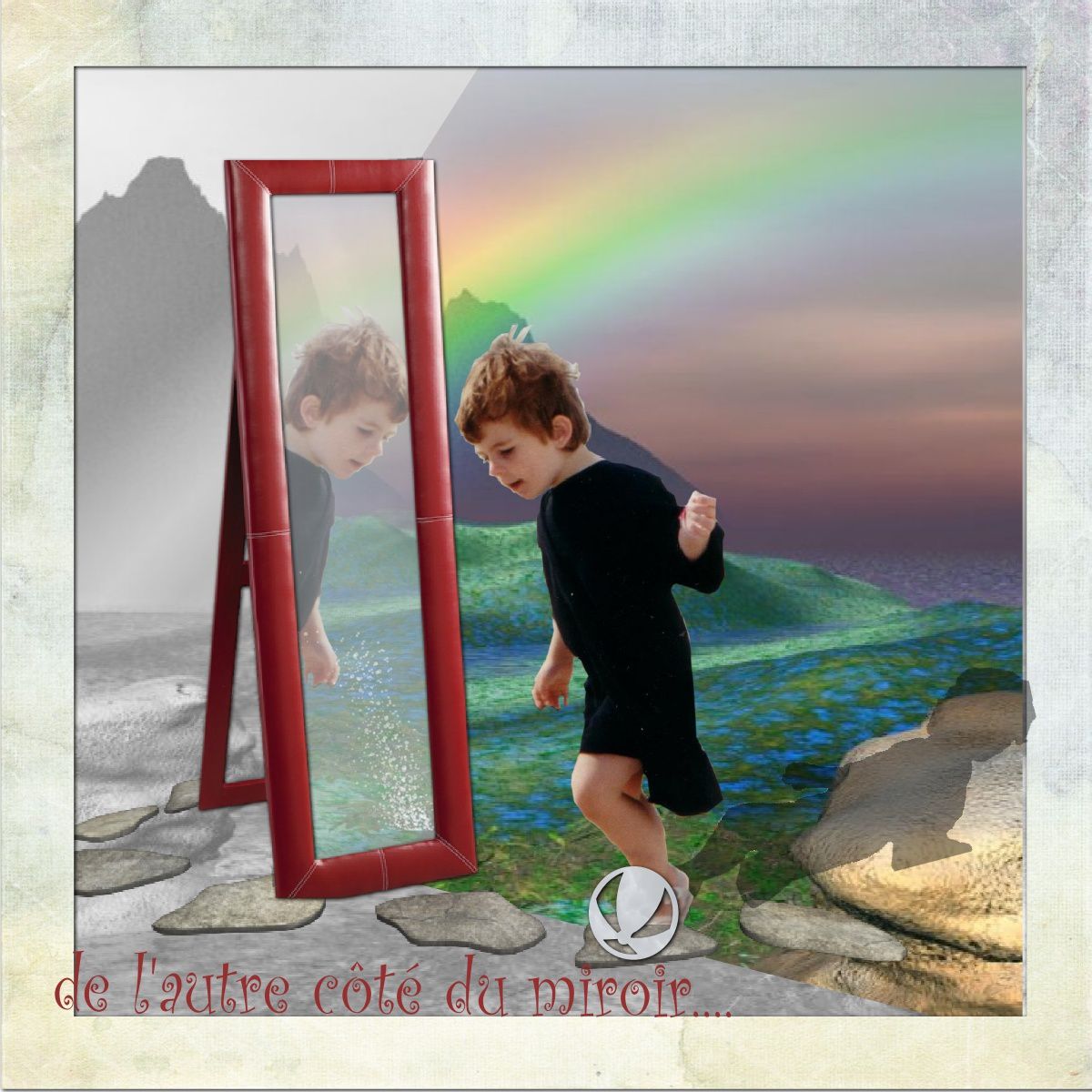 effet miroir - scrap digital, inspiration Azza