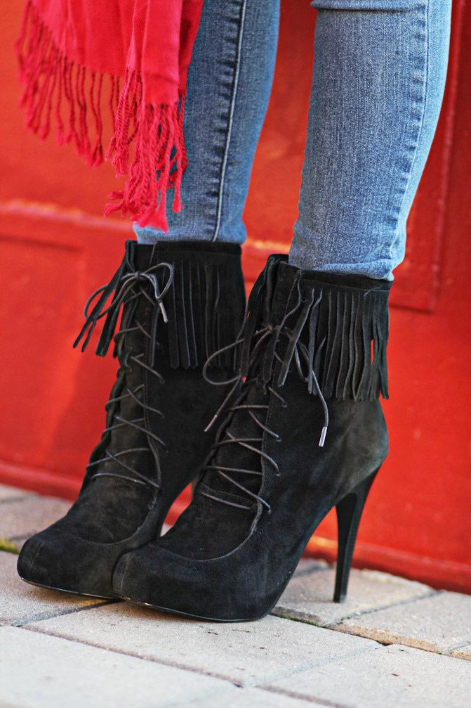 Red Scarf, Fringe Boots and a Christmas Tree - Fashion Chalet by Erika ...