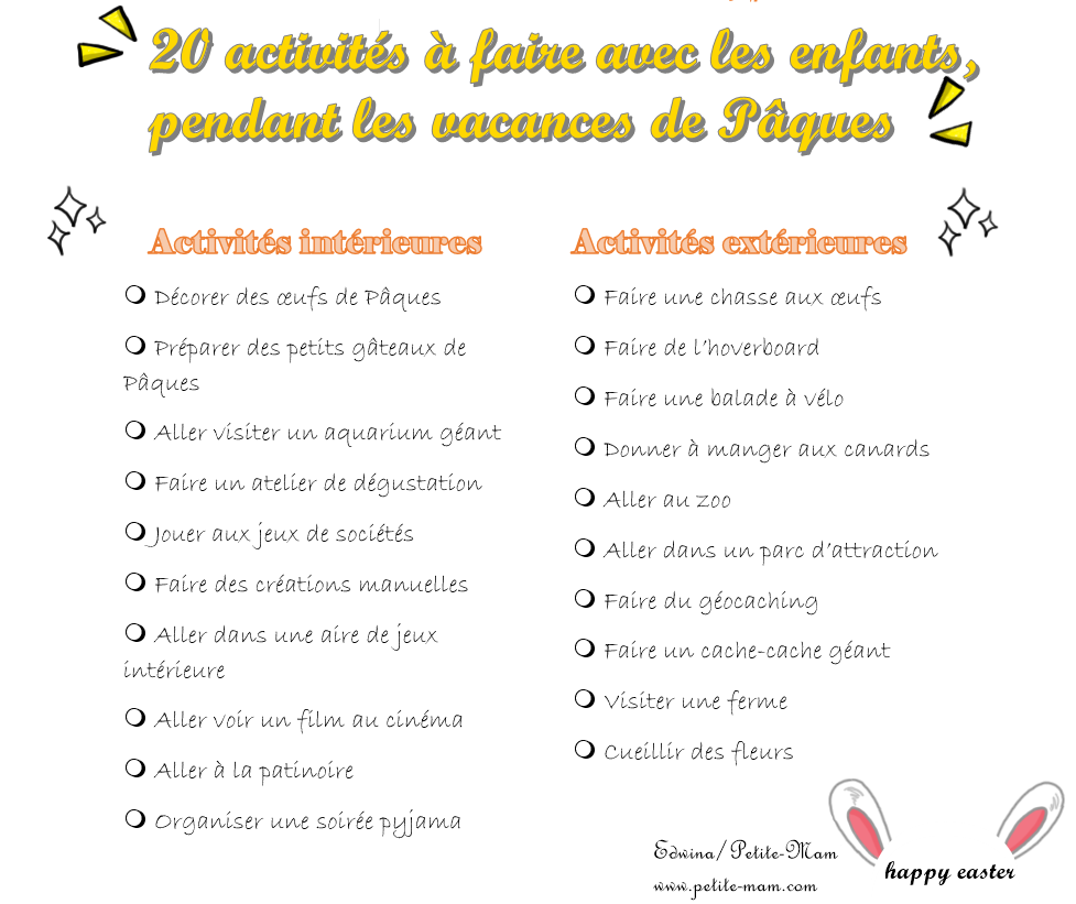 20 activités à faire avec les enfants pendant les vacances de Pâques