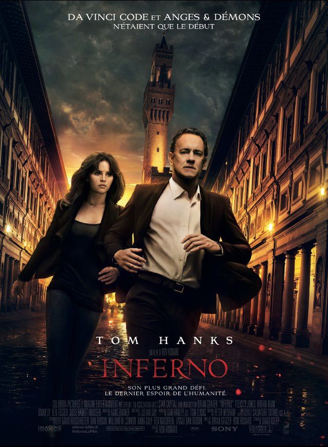 Tom Hanks et sa petite copine carrément christiques, courant sur l'eau sans vraiment courir, dans une version vénitienne de Florence... Ou l'art de violer la culture européenne rien qu'avec une affiche.