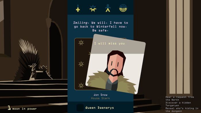 Reigns : Game of Thrones Le jeu sortira sur mobile et PC en octobre