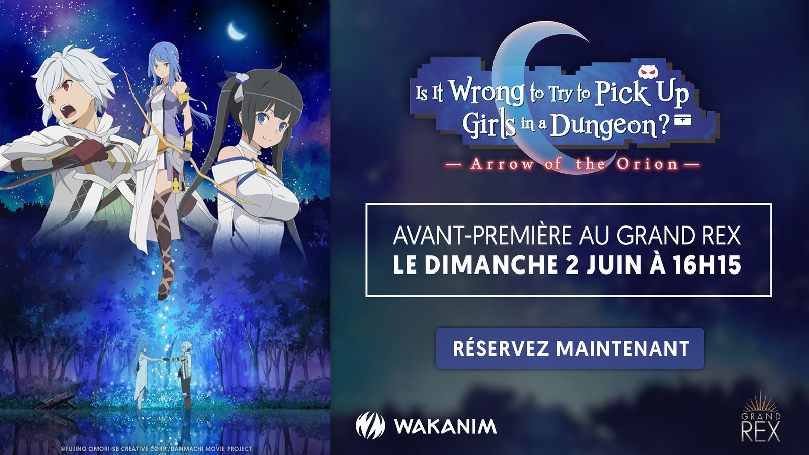 Le film Danmachi -Arrow of the Orion- en avant-première au Grand Rex !