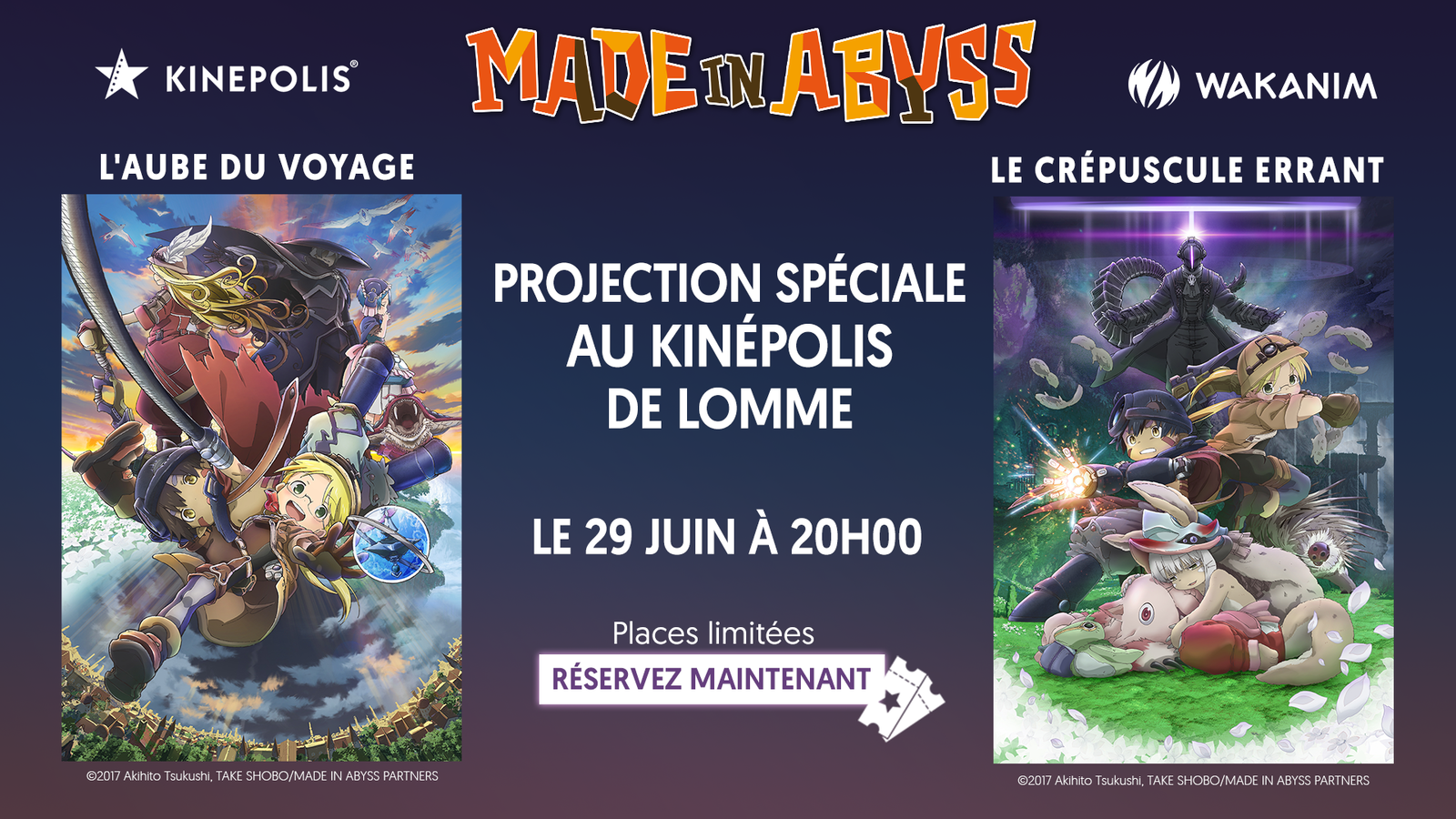 Les deux films Made in Abyss le 29 juin à 20h au Kinépolis de Lomme !