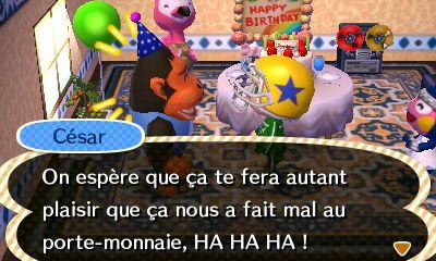 Votre anniversaire : - Animal Crossing New Leaf