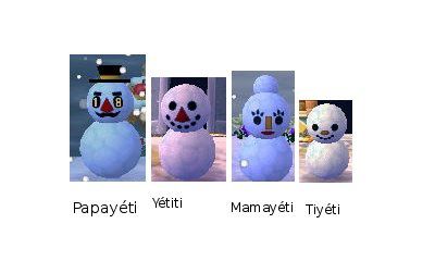 La famille Yétiti (séries Papabingo, Yétiti et Mamayéti...) - Animal  Crossing New Leaf
