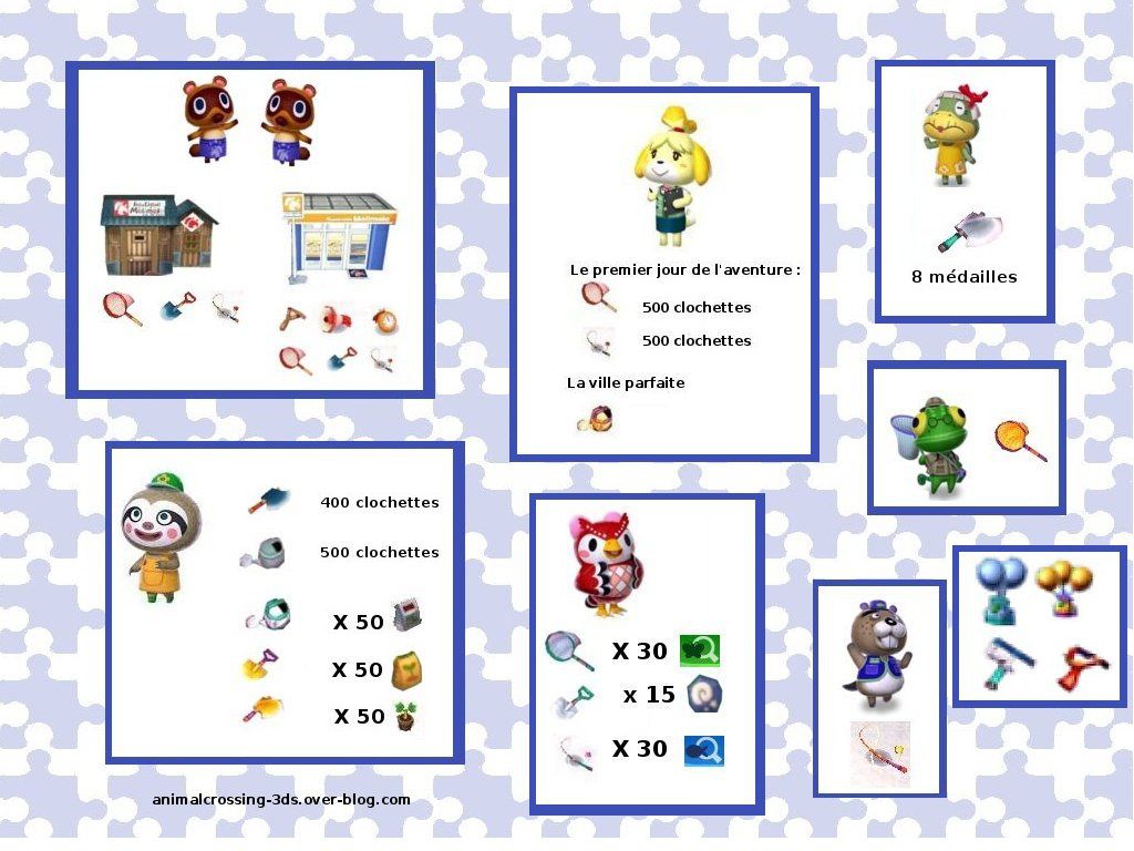 Les outils : - Animal Crossing New Leaf