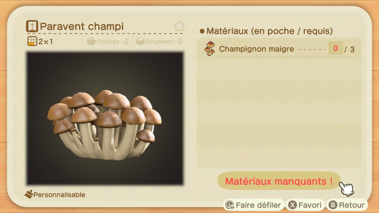 Les plans champignons (New horizons) : - Animal Crossing New Leaf