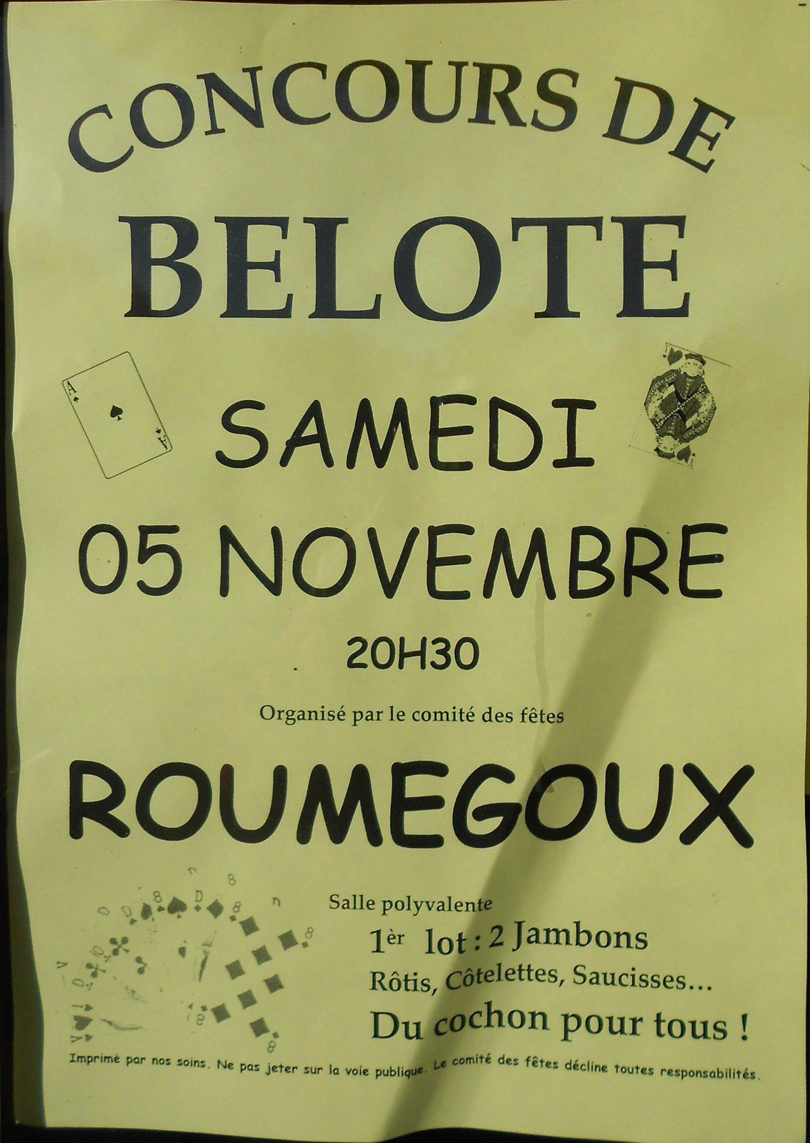 Concours de belote à Roumégoux