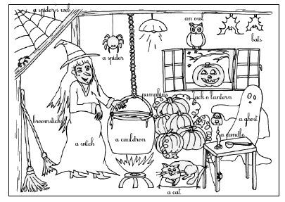 Coloriage halloween (anglais)  La Classe de Myli Breizh
