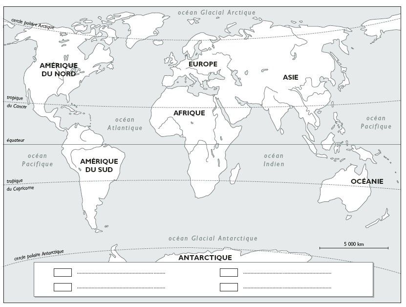 Carte du Monde vierge à imprimer, Carte du monde