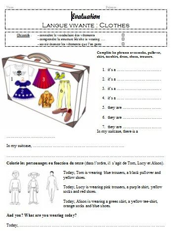 Les vêtements - CM2 - Cours Anglais - Kartable