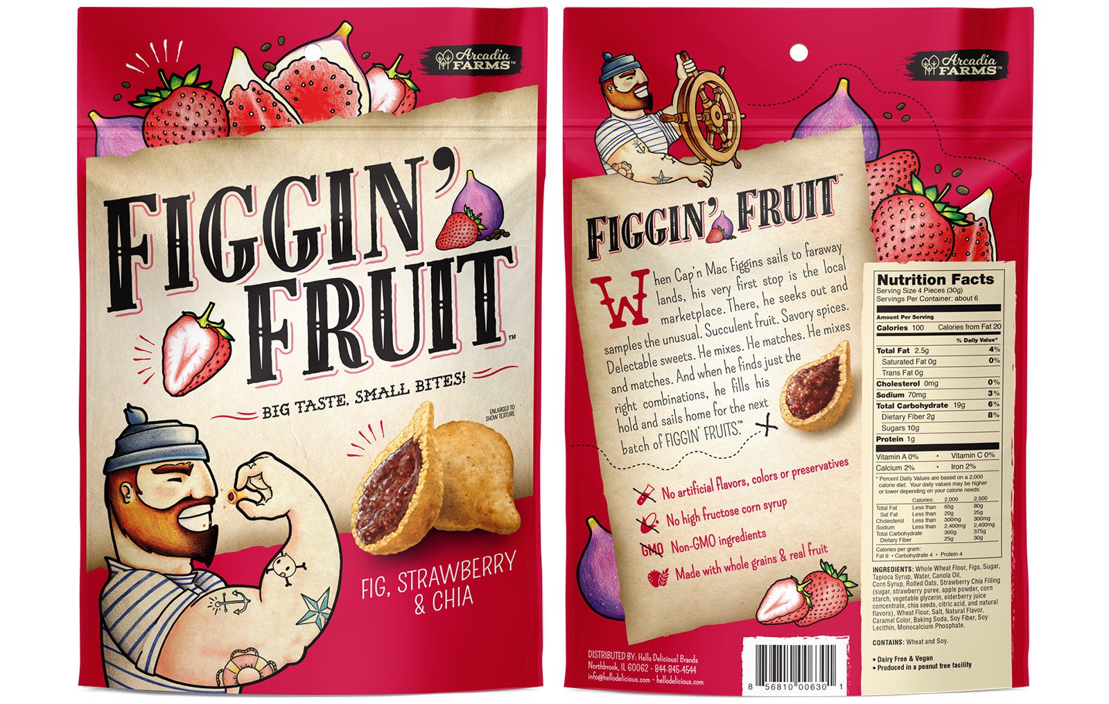 Figgin' Fruit - Hello Delicious! Brands (biscuits aux figues) I Design : Pivot Marketing, Chicago, États-Unis (octobre 2016)