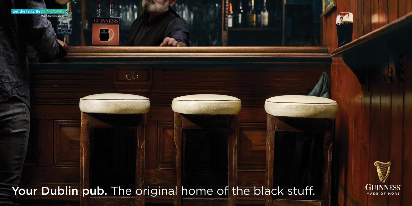 "Your Dublin pub. The original home of the black stuff" - Guinness (bière) I Agence : Irish International / AMV BBDO, Dublin, Irlande (mai 2017)