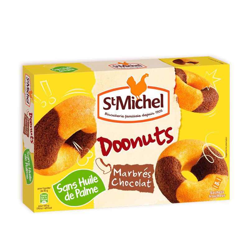 Doonuts marbrés chocolat - St Michel
