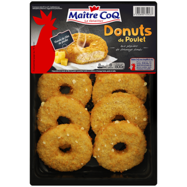 Donuts de poulet aux pépites de fromage fondu (format familial) - Maître Coq
