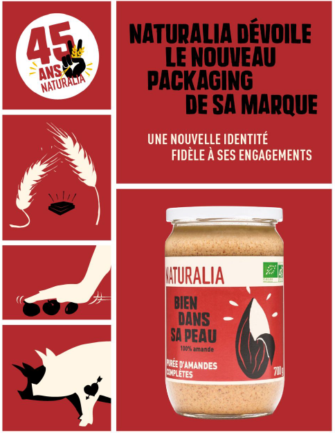 Le nouveau packaging des produits bio de la marque Naturalia