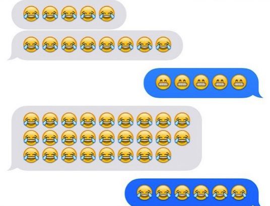 Conversation messenger avec des emojis