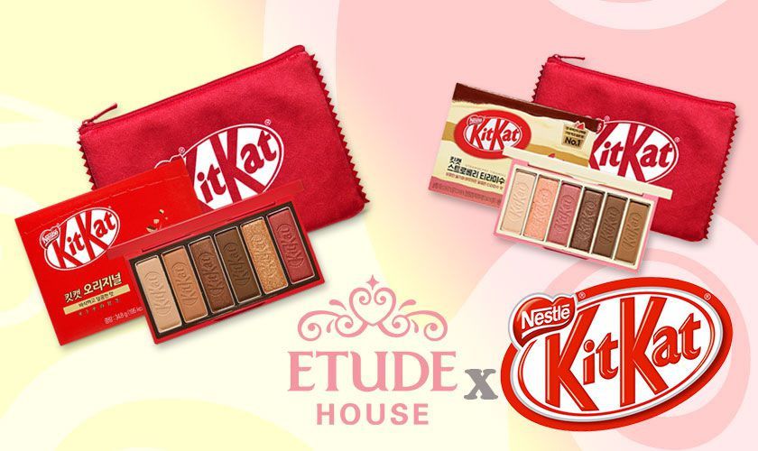 Palettes de maquillage KitKat en collaboration avec la marque de K-beauty Etude House