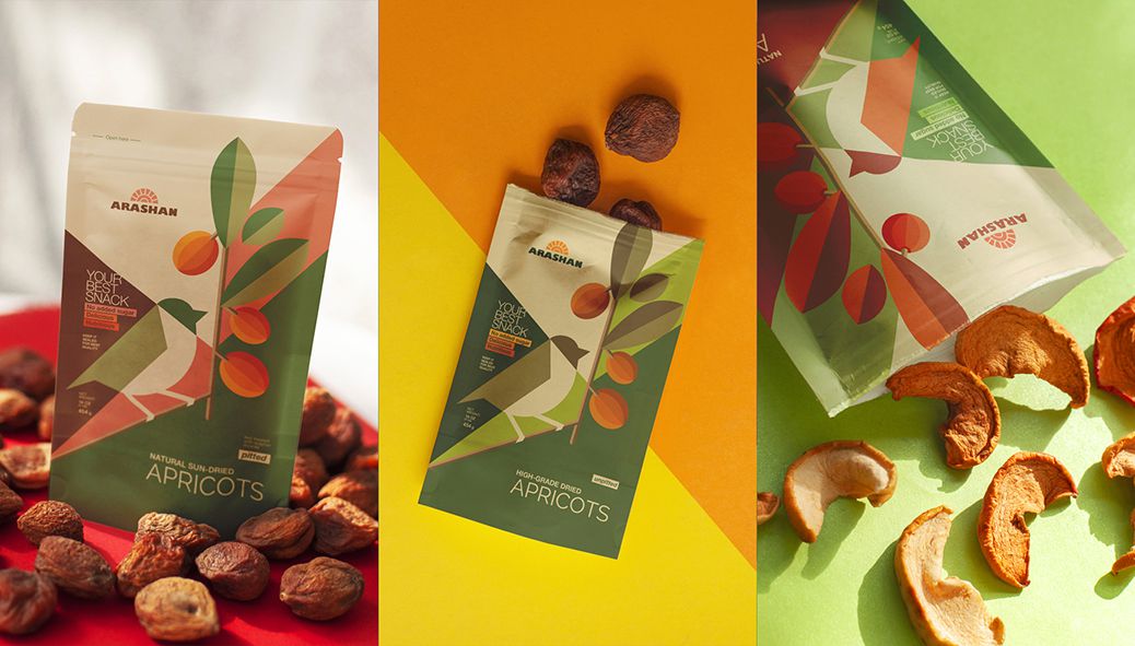 Arashan Products (snacks de fruits séchés) I Design : Alexey Lysogorov, Kyrgyzstan (janvier 2020)
