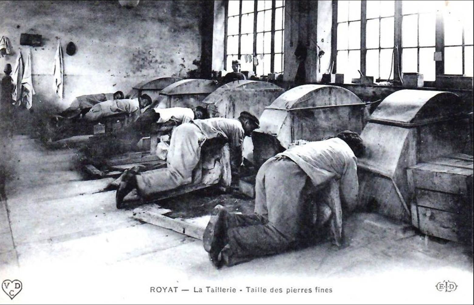La taillerie de pièrres précieuses à Royat