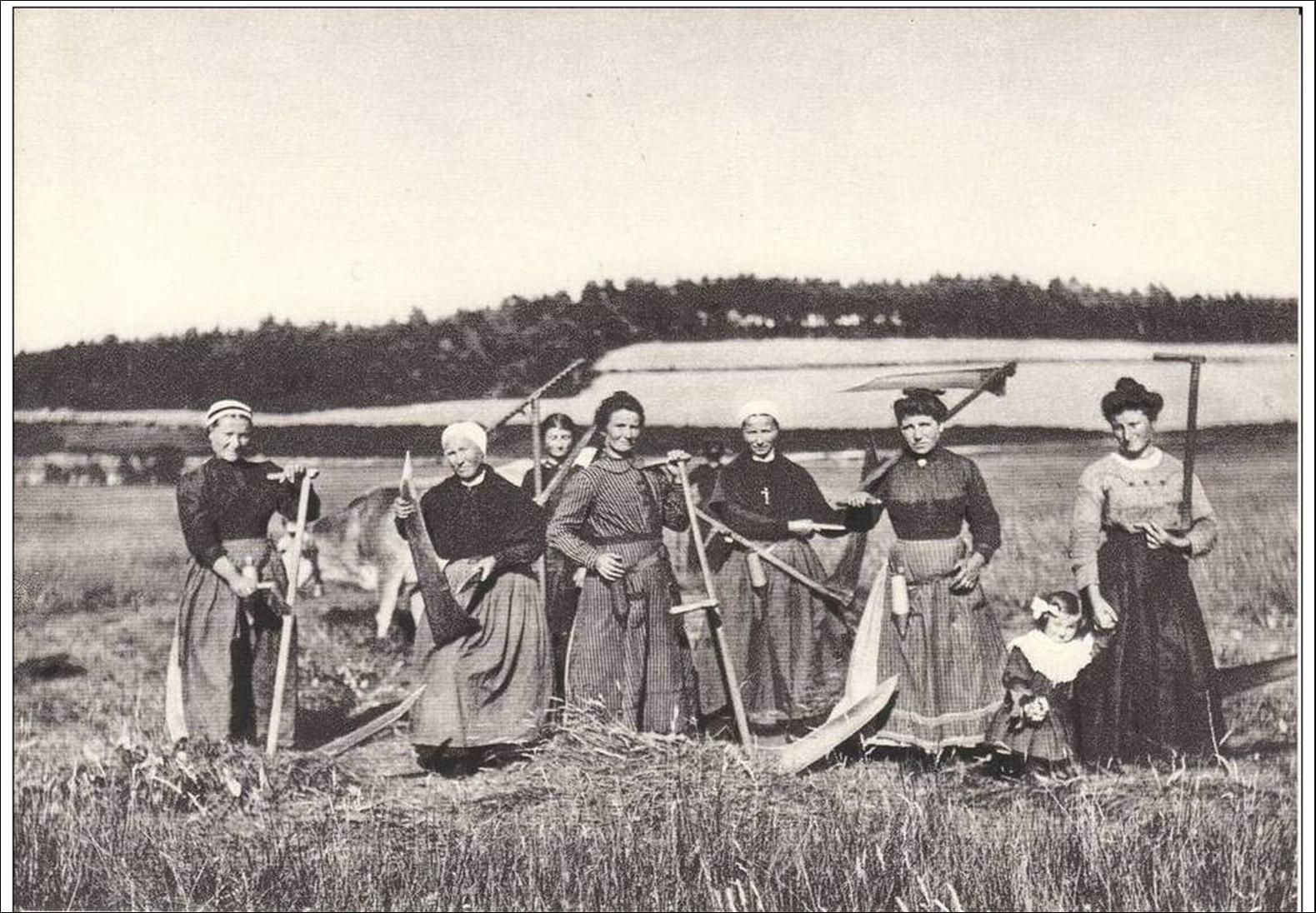 Tous les hommes dans les villages étant réquisitionnés ,les industries s'arrètent et les femmes exercent pour le mieux des métiers d'hommes