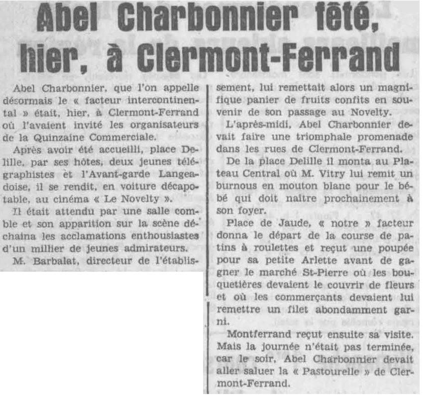 Personnalité auvergnate:Le facteur Charbonnier