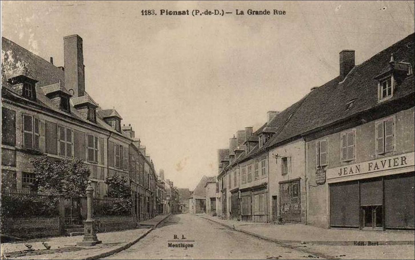 Pionsat au debut du siècle dernier