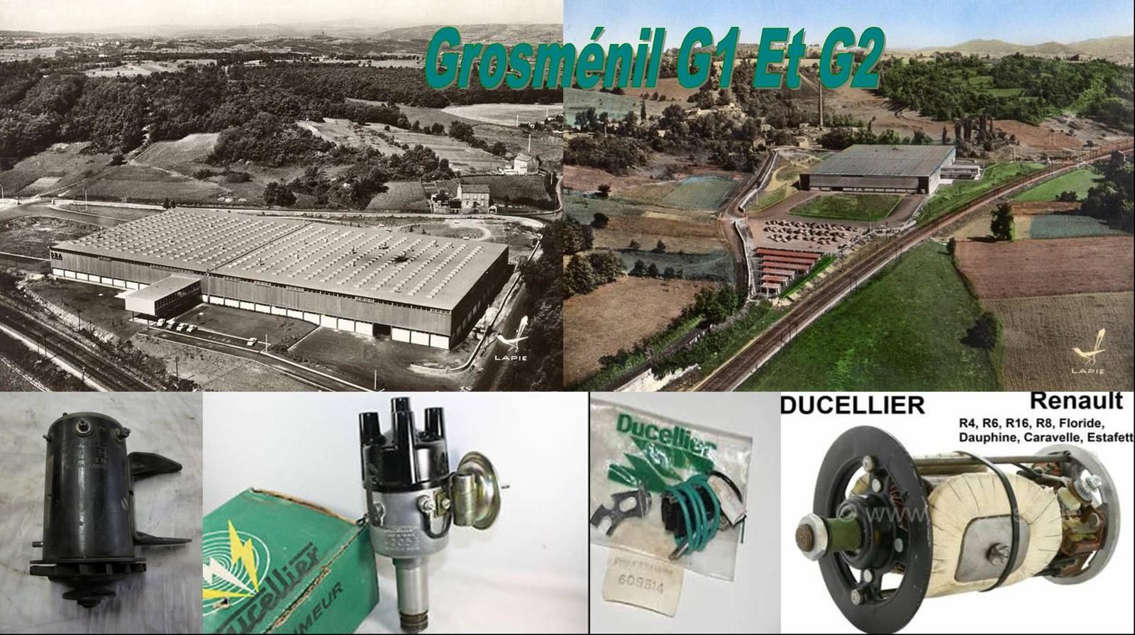 Usine Ducellier de  Grosmènil     Cette usine fabriquait les allumeurs tous types,les dynamos,les alternateurs (jusqu'en 1971) puis la  production fut transférée à Etaples en 1972 seul les allumeurs et la fonderie restaient à Grosménil magnétos et volants magnétiques et a partir de 1972 les bobines qui furent transférées de Ste Florine  à Grosménil