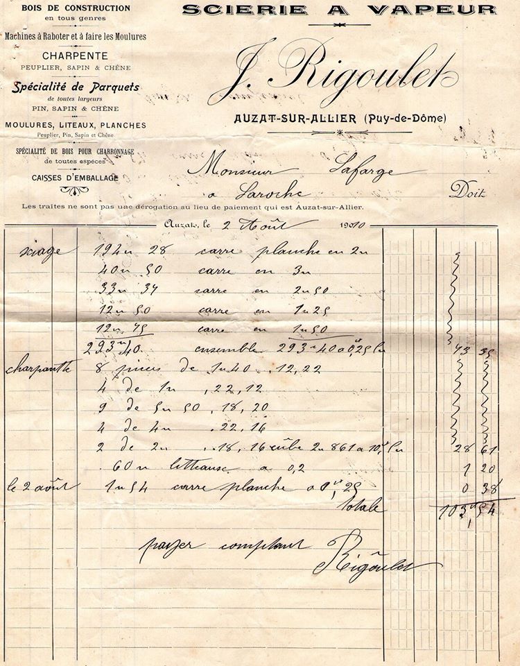 Auzat sur Allier(Lacombelle et saut du Loup)de 1890 à 1920
