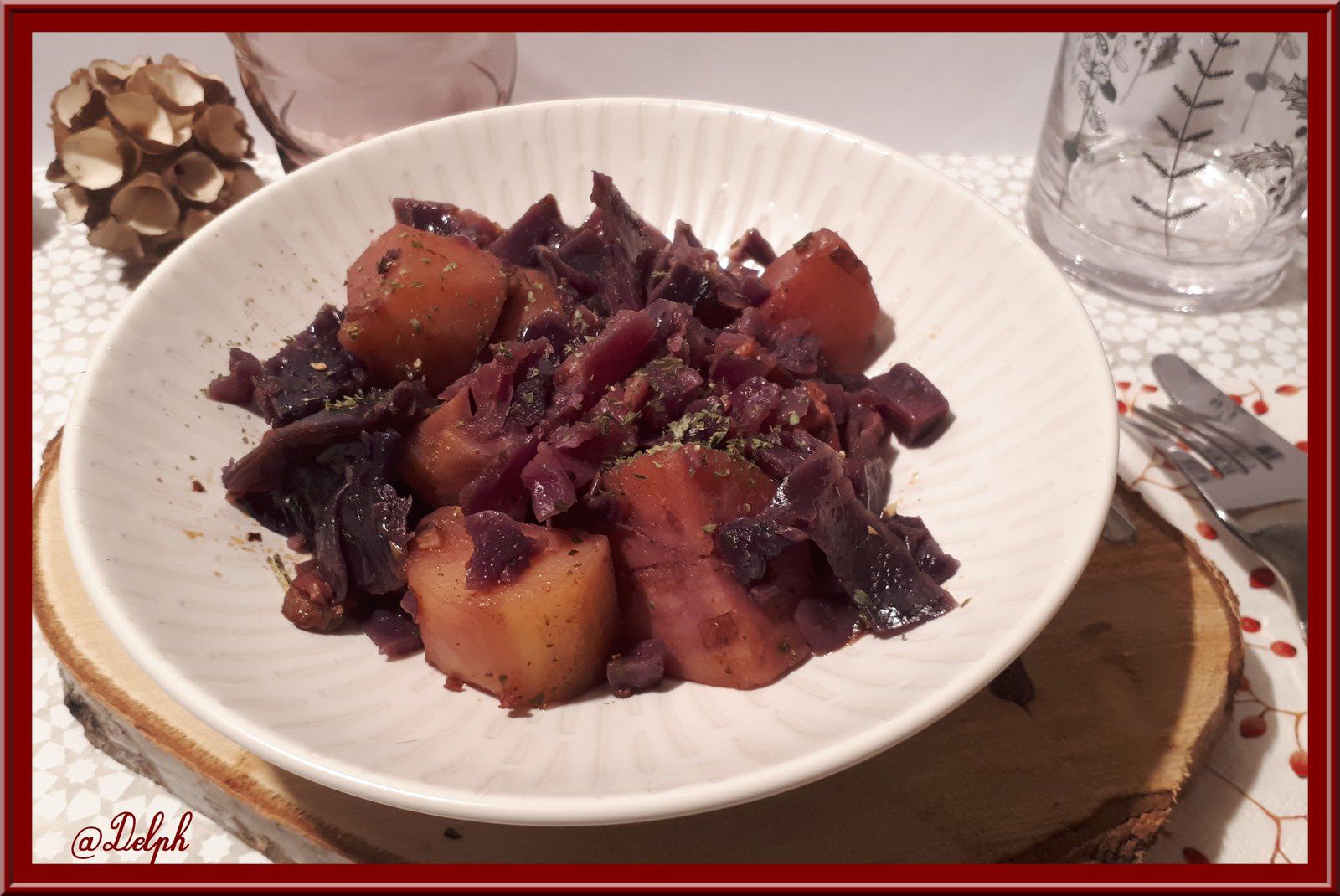 Chou rouge, pommes de terre et lardons au Cookéo - Oh, la gourmande..