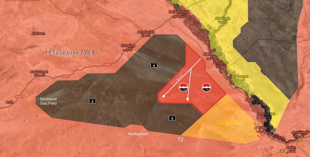 [Carte, vidéo] Les forces gouvernementales syriennes réalisent d'importants progrès dans leur opération contre l'EI dans le désert de Deir Ezzor (Southfront)
