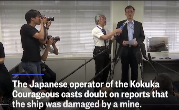 Le propriétaire d'un pétrolier japonais contredit les autorités étatsuniennes au sujet des explosifs utilisés lors d'une attaque dans le golfe d'Oman (NBC)
