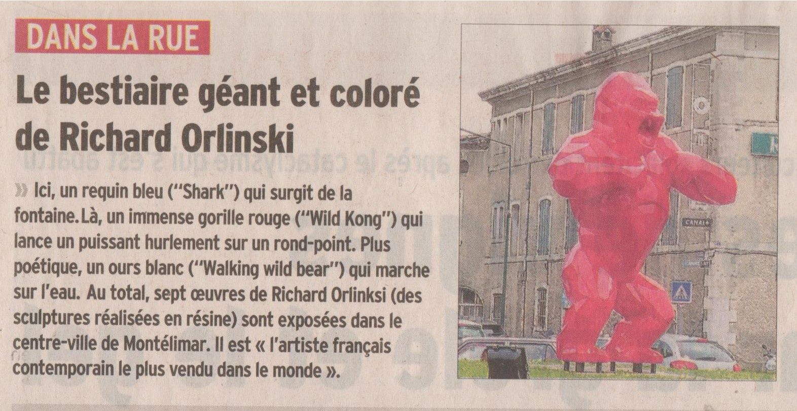 Coupures de presse concernant l'exposition Pop'art 2017.