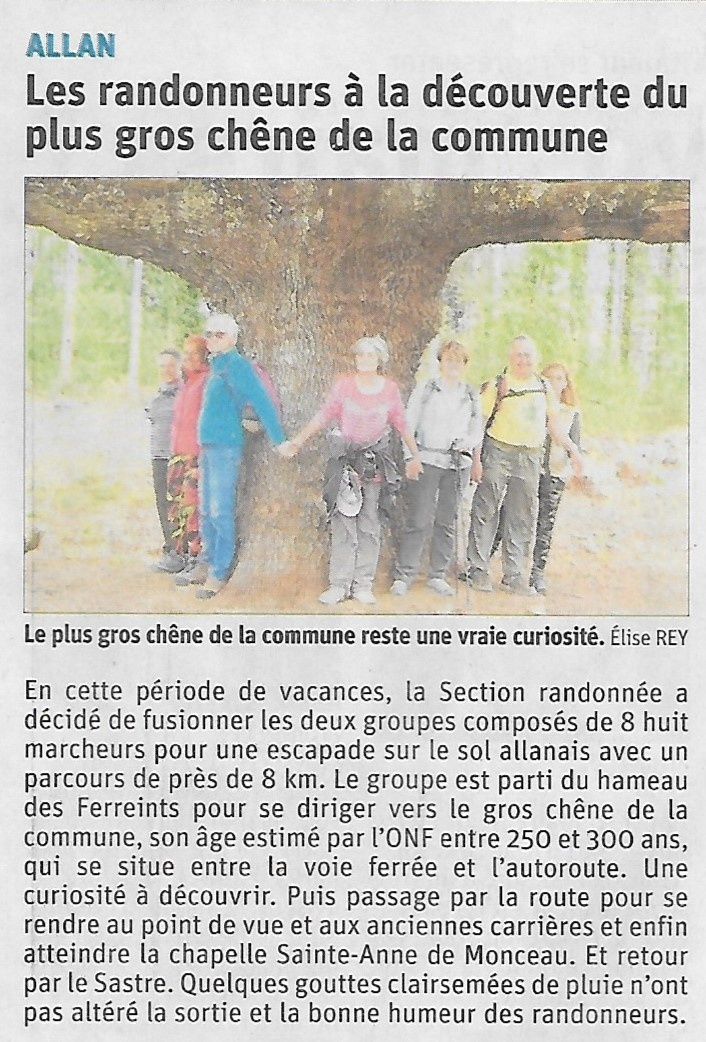 Article de Presse "Le Dauphiné" du 26/04/2019.