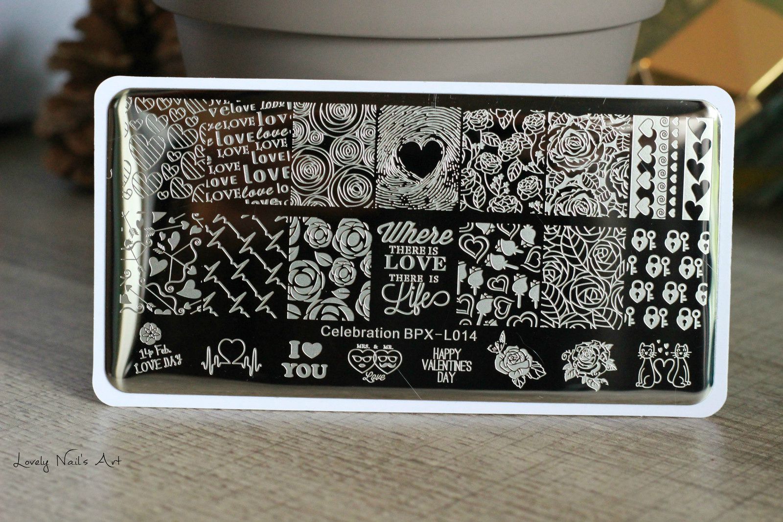 Plaque de Stamping Rectangulaire en thème de Saint Valentin BPX-L014 