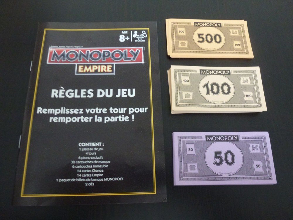 Combien de billets distribuer au Monopoly ? 
