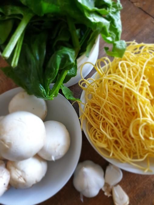 Spaghettis aux épinards
