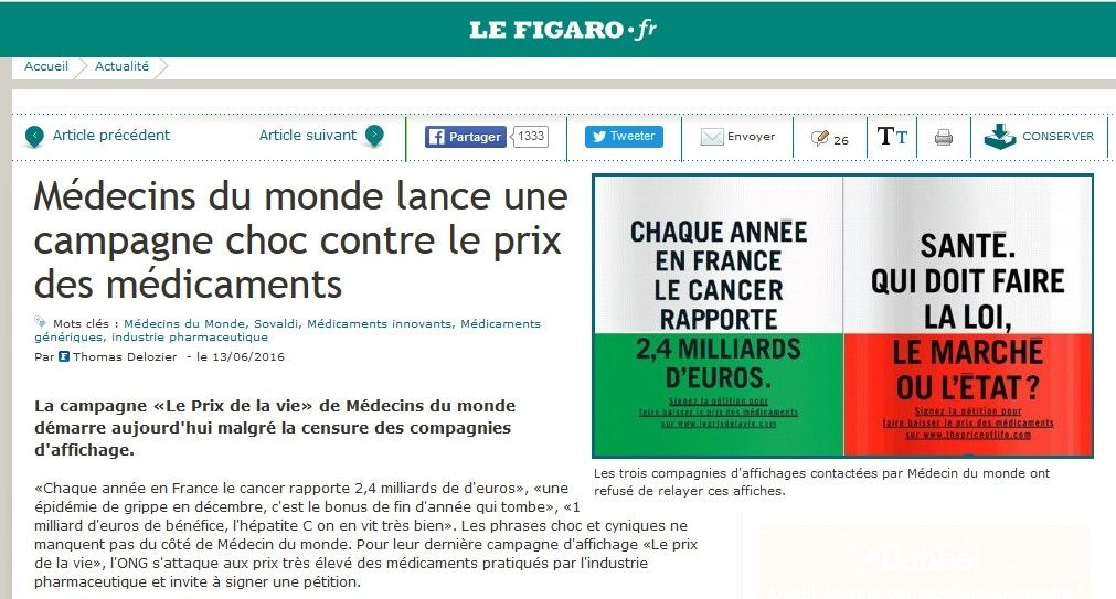 La campagne de Médecins du Monde censurée mais pas par tout le monde !