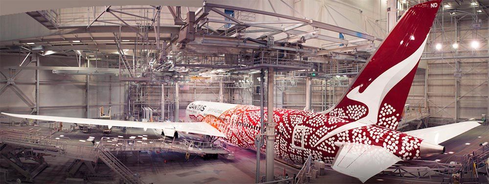 Peinture aborigène décoration boeing