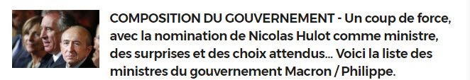 Composition Gouvernement MACRON