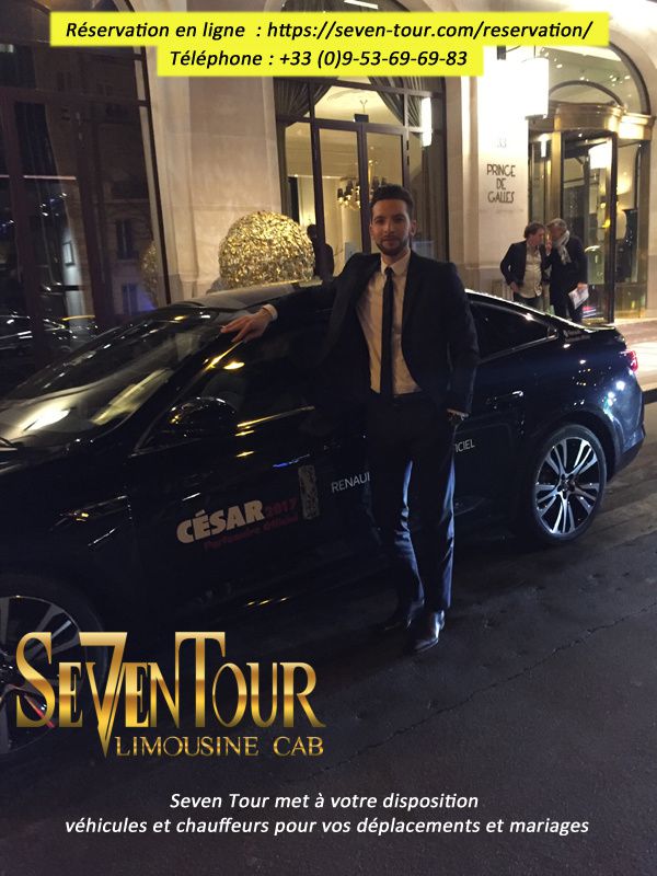 SEVEN TOUR LIMOUSINE CAB Services de véhicules et chauffeurs de prestige pour professionnels et particuliers Véhicules haut de gamme et de luxe, berlines avec chauffeur, prestations sur mesure Paris et province Trajets aéroport villes et capitale Paris le Bourget, Orly, Roissy Charles de Gaulle