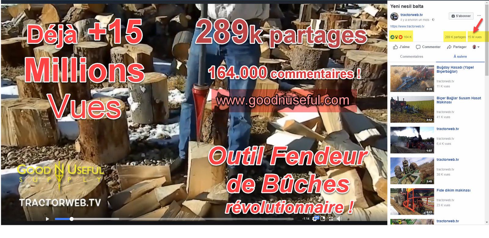Voici L'OUTIL ideal pour fendre les buches de bois et faire du Bois de Chauffage : le SPLITZ ALL - Log Splitter - Firewood de Good N Useful