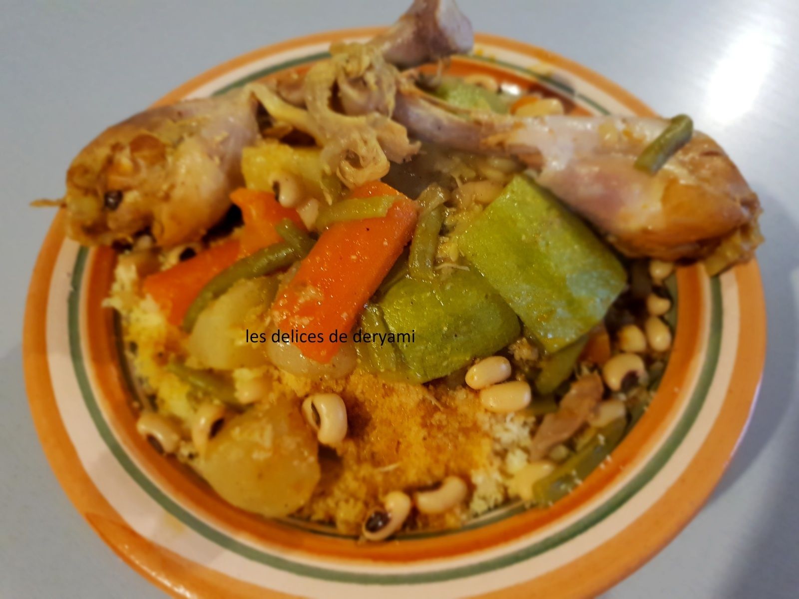 Couscous poulet et haricots oeil noir (algerie) les delices de deryami